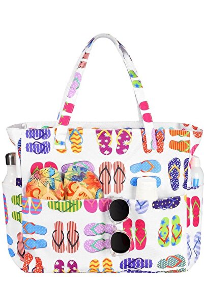 Morvena Picks Geantă de plajă de familie foarte mare cu fermoar, unisex, plia...