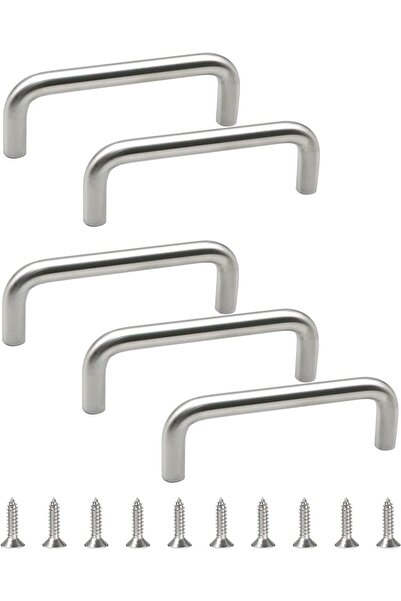 Morvena Picks Set de 5 bucăți de mânere rotunde de sertare din inox solid - D...