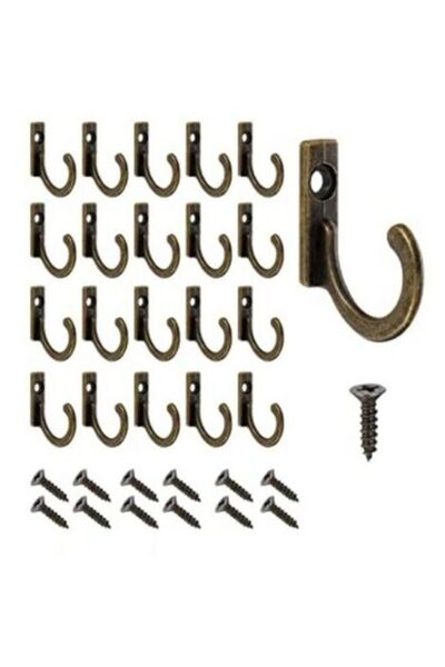 STARSTAR 60 vintage wall hooks, simple bronze color, with screws, for bowls, ...