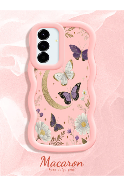 CHICASELUX Samsung Galaxy A36/A56 Compatible Wavy Frame Moon Butterfly and Fl...