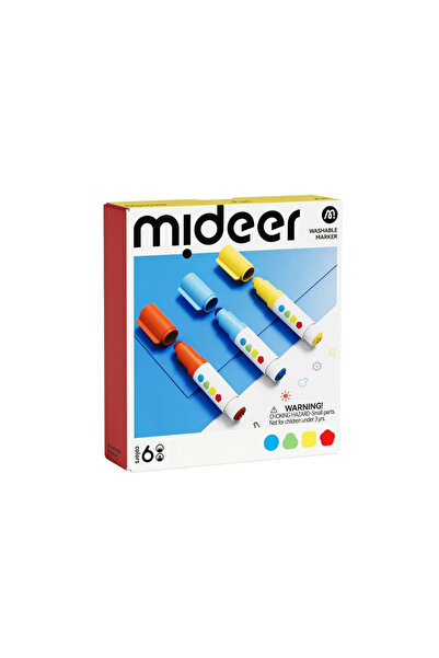 Mideer قلم تحديد دائري ذو طرفين قابل للغسل - 6 ألوان