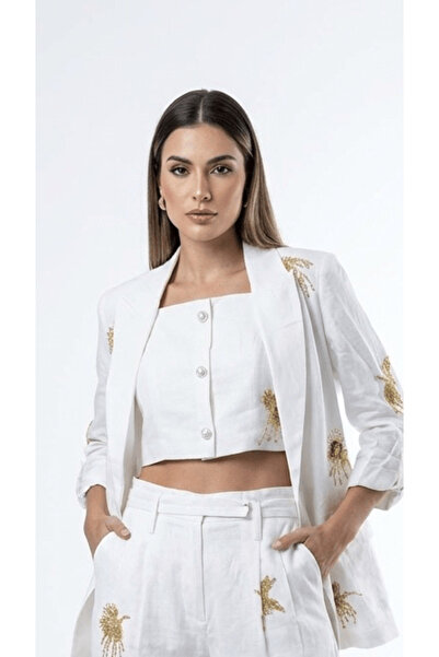 2TRENDY Women's Short Sleeve Round Neck Crop Top White Color