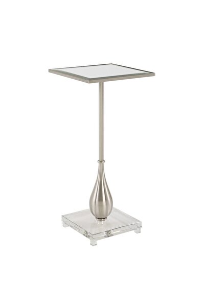 UTTERMOST طاولة لاجريما أكسنت، فضية اللون
