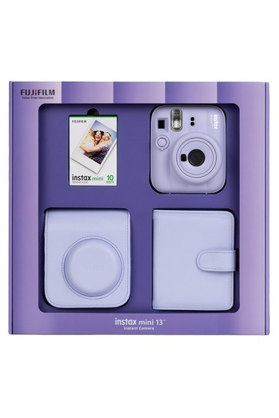 Fujifilm Instax mini 13 Lila Fotoğraf Makinesi 10'lu Film Kare Albüm ve Deri ...