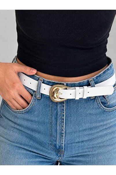 LİA KEMER Light Black Gold Buckle Model