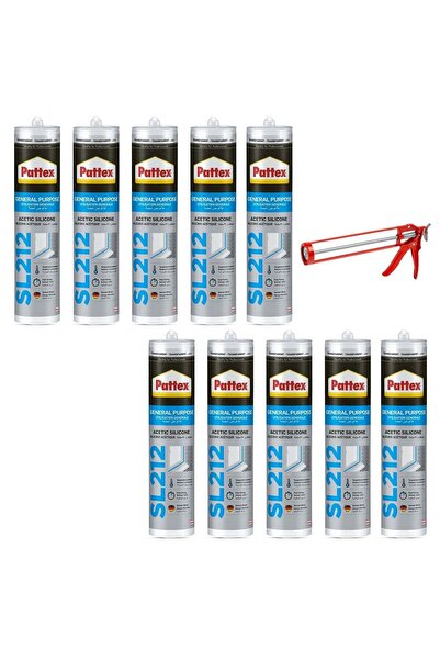 Pattex General Purpose Acetic Silicone SL212, Transparent with Caulking Gun P...