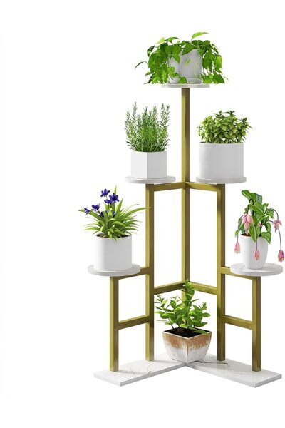 Dotail Etajeră pentru plante, 6 niveluri, 56.5 x 108 cm, model marmură, metal...