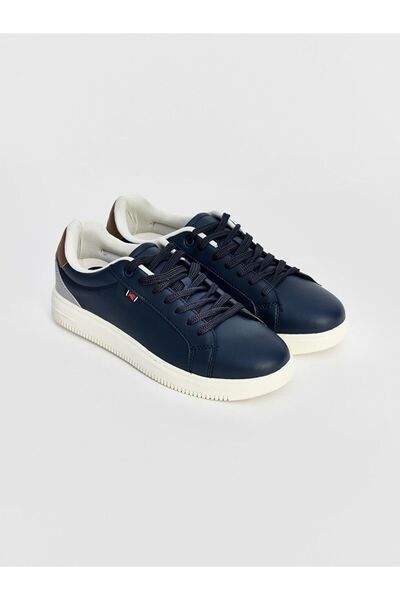 LC Waikiki Lcw Steps Navy Blue Leather Look Men's Sports Shoes