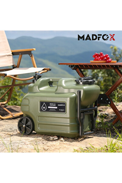 MADFOX Galon Air PE Tekerlekli Musluklu Su Bidonu 28 Litre GREEN