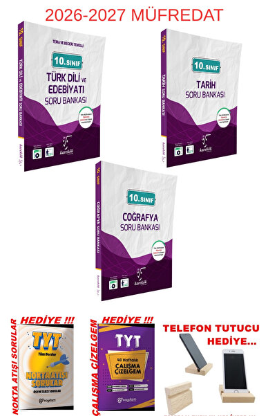 10.Sıınıf 2026-2027 Müfredat Karkekök Türk dili-Tarih-Coğrafya Soru Bankası Seti+3'lü HEDİYE!!!