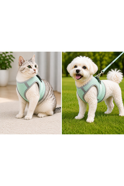 Karamel Pet حزام صدر للقطط والكلاب من قماش شبكي قابل للتنفس مقاس XX صغير 28x3...