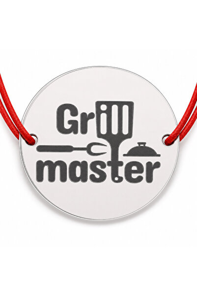 Simoshop Brățară argint 925 cu bănuț mesaj Grill master și ustensile de grăta...
