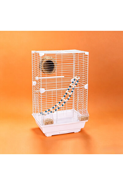 FLYPRO Bird Cage,Parakeet Cage with Ladder,Swing,Perch,2 Feeders,Small to Med...