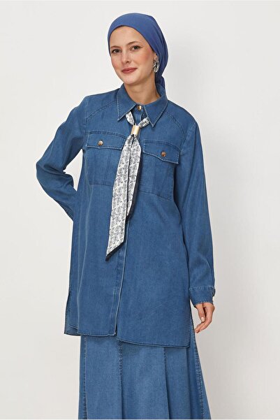 Alvina Denim Tunic with Fular Detail 46415