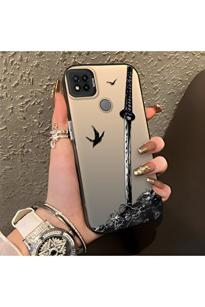 PATTERNOVA Redmi 9C/10A Uyumlu Yüksek kaliteli Katana ve kuş desenli silikon ...