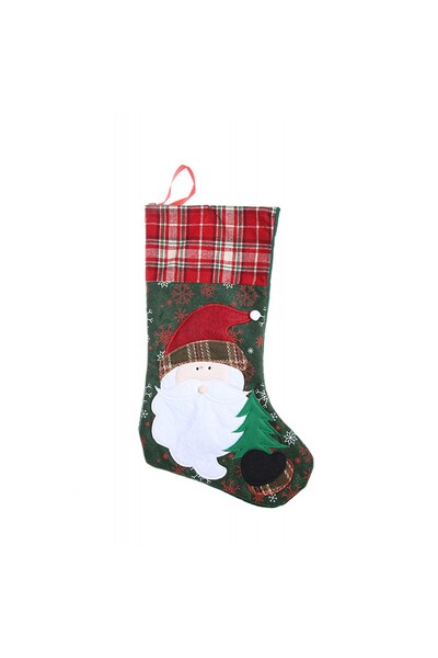 Rao Gift Stocking, with Patterned , green, Size 20X40 Cm, Textile, Interior