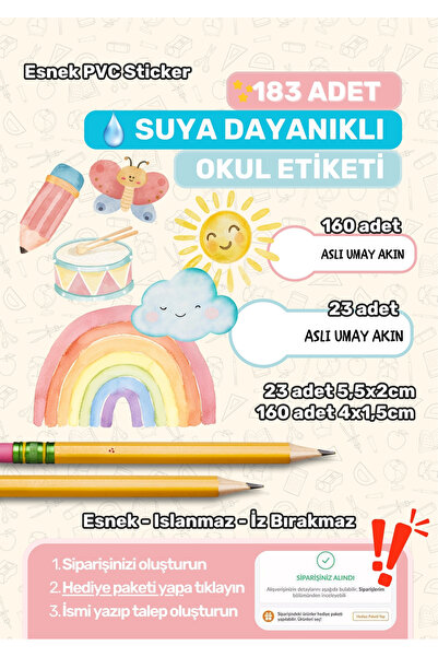 alışveriş kurdu ملصق مدرسي، ملصق قلم رصاص، ملصق دفتر ملاحظات، ملصق مخصص قابل ...