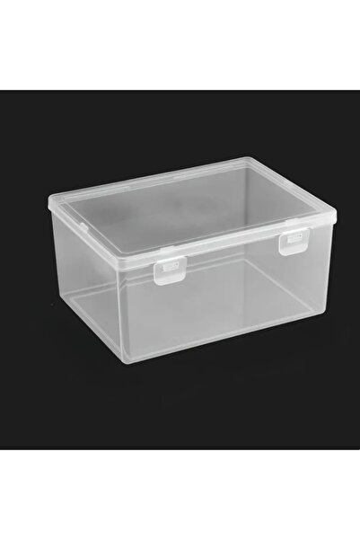 Choice Light Grey Large Clear Plastic Storage Box - Stackable for Office Supp...