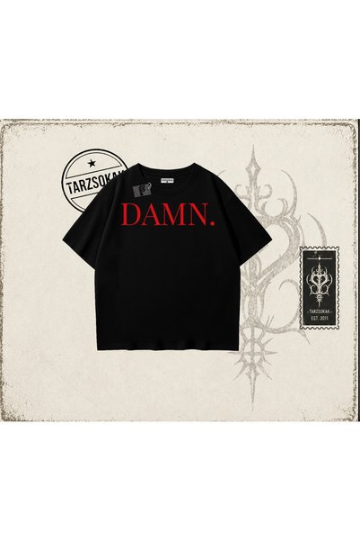 Tarzsokak Unisex Damn Kendrick Lamar Oversize Unisex Tişört Beyaz