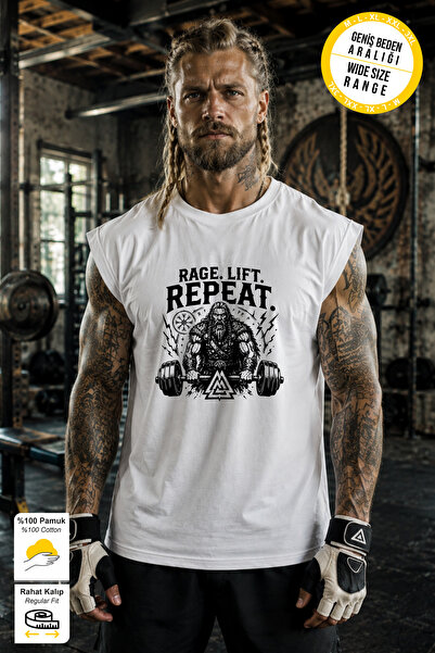 BESSA White Lift Repeat Printed Crew Neck Sports Athlete T-Shirt Cotton Singl...
