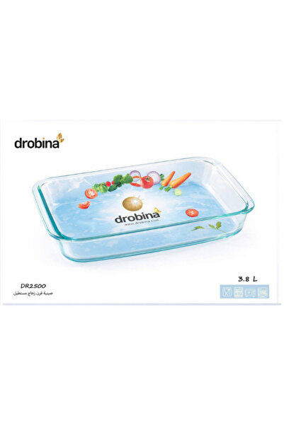 drobina صينية فرن بايركس زجاج المقاوم للحرارة من قطعة واحدة مستطيل 3.8 لتر من...