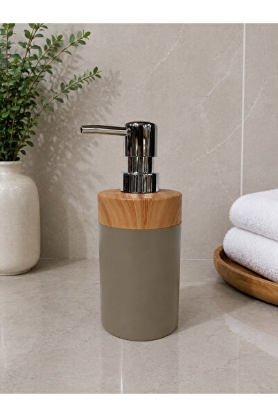 FAVORA Bamboo Look Liquid Soap Dispenser - Beige