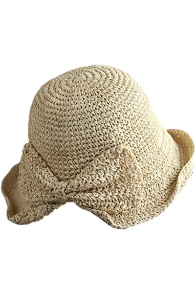 STARSTAR Foldable wide-brimmed soft straw beach sun hat, summer fisherman's h...