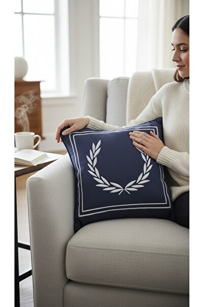 NAKIŞ HOME DESİGN Embroidered Piping Headboard Pattern Cushion Cover 42X42 cm