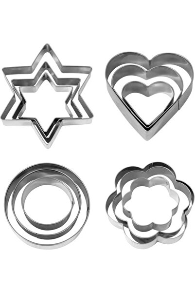 STARSTAR 12-Pack Stainless Steel Cookie Cutter Set, Heart Star Flower Circle ...