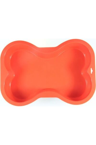 STARSTAR Dog-shaped silicone bone birthday cake mold (red), two