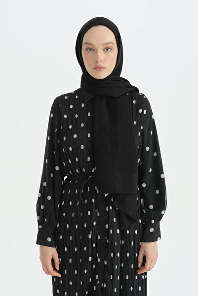 Nihan Cotton Naia Blend Natural Shawl - Black