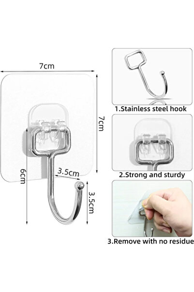 STARSTAR Pack of 16, super strong self-adhesive hooks, For kitchen, bathroom ...
