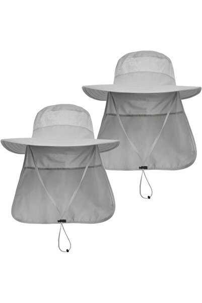 STARSTAR Two-piece sun hat set with wide brim, UV protection, and a flap clos...