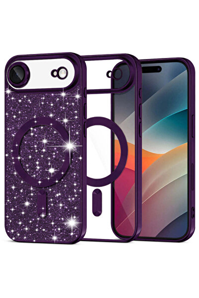 Techsuit Husă pentru iPhone 17 Air, Lux Glitter MagSafe, albastru - violet