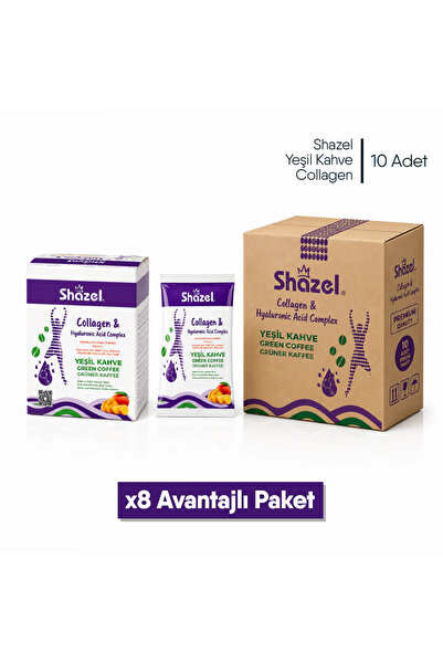 Shazel Green Coffee |   Contains Collagen |   10 Grams |   8 Pieces