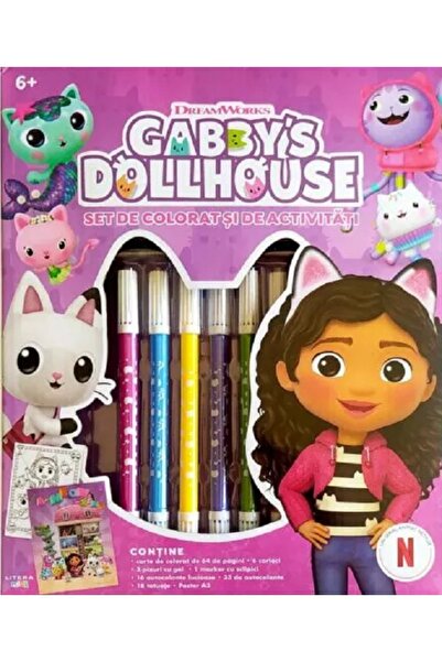 Litera Gabby's Dollhouse. Set de colorat si de activitati