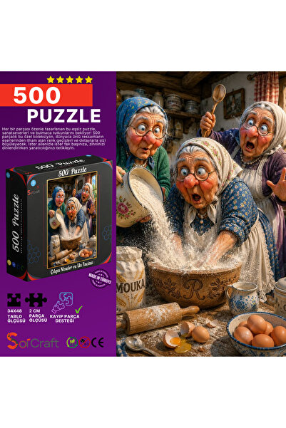 Soi Craft 500 Parça Puzzle Çılgın Nineler ve Un Faciası # 901