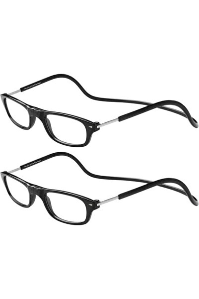 STARSTAR Set: Reading Glasses – (two pieces) Diopter +2.00 Black frame for me...