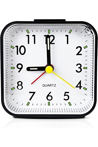 STARSTAR Small Analog Travel Alarm Clock, Battery-Powered Desktop Stand, Quie...