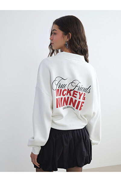 LC Waikiki Mickey Mouse Printed Women's Thick Sweatshirt