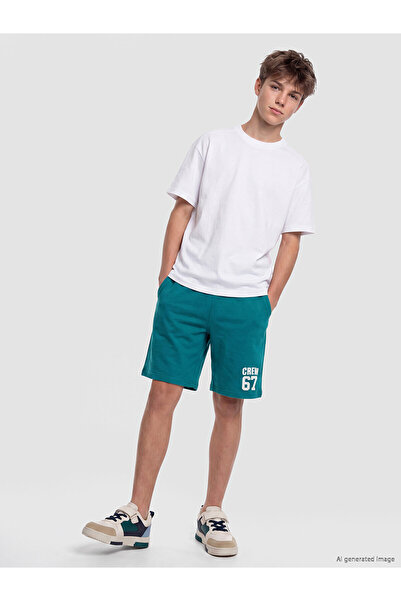 LC Waikiki Nevavm Boy's Printed Shorts with Difference