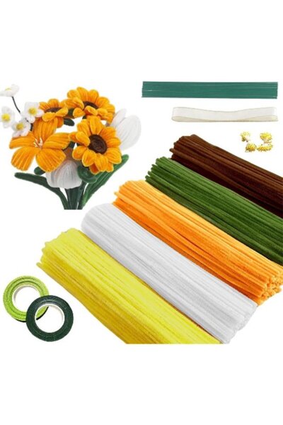 Morvena Picks 500 sârme plușate din chenille 0.6*30cm, 5 culori, materiale pe...