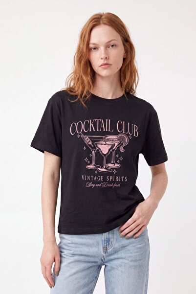 HAKKE Μπλουζάκι Oversize με στάμπα Cocktail Club