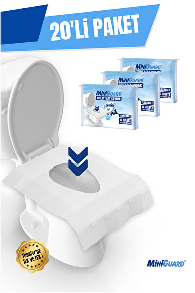 Klozete Atılabilir Klozet Örtüsü – EasyFlush™ Sistemli, Suda Çözünür, Tek Kullanımlık, Hijyenik– 20 Paket x 10 Adet