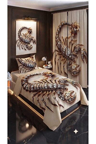 Elmas Dizayn 280*240 Cm. Special Design Single Bedding Set with Background Cu...