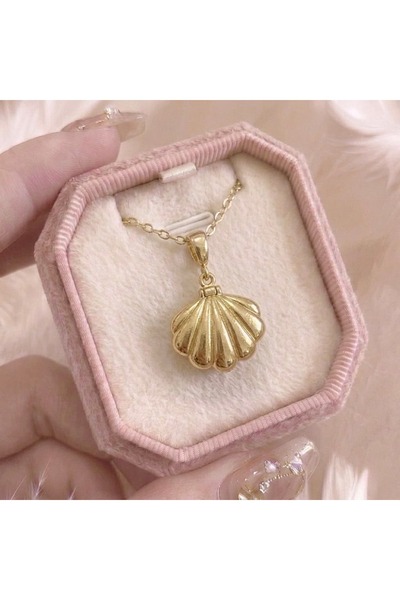 İstiridye Locket Kolye - İçi Açılabilir Kapaklı Anı Kolyesi