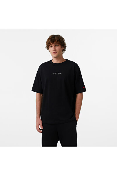 United4 UNITED4 Regular Fit Erkek Siyah T-Shirt