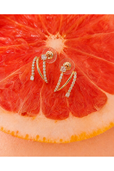 Noveria Studio Éclat Collection Kleos Zirkon Taşlı Gold Küpe