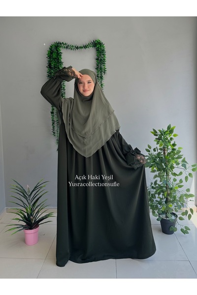 Yüsra Collection Erva Abaya and Short Sufle Set of 2