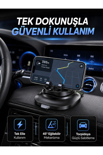 teknotrust Premium In-Car Phone Holder with Concealable Phone Number, Dashboa...